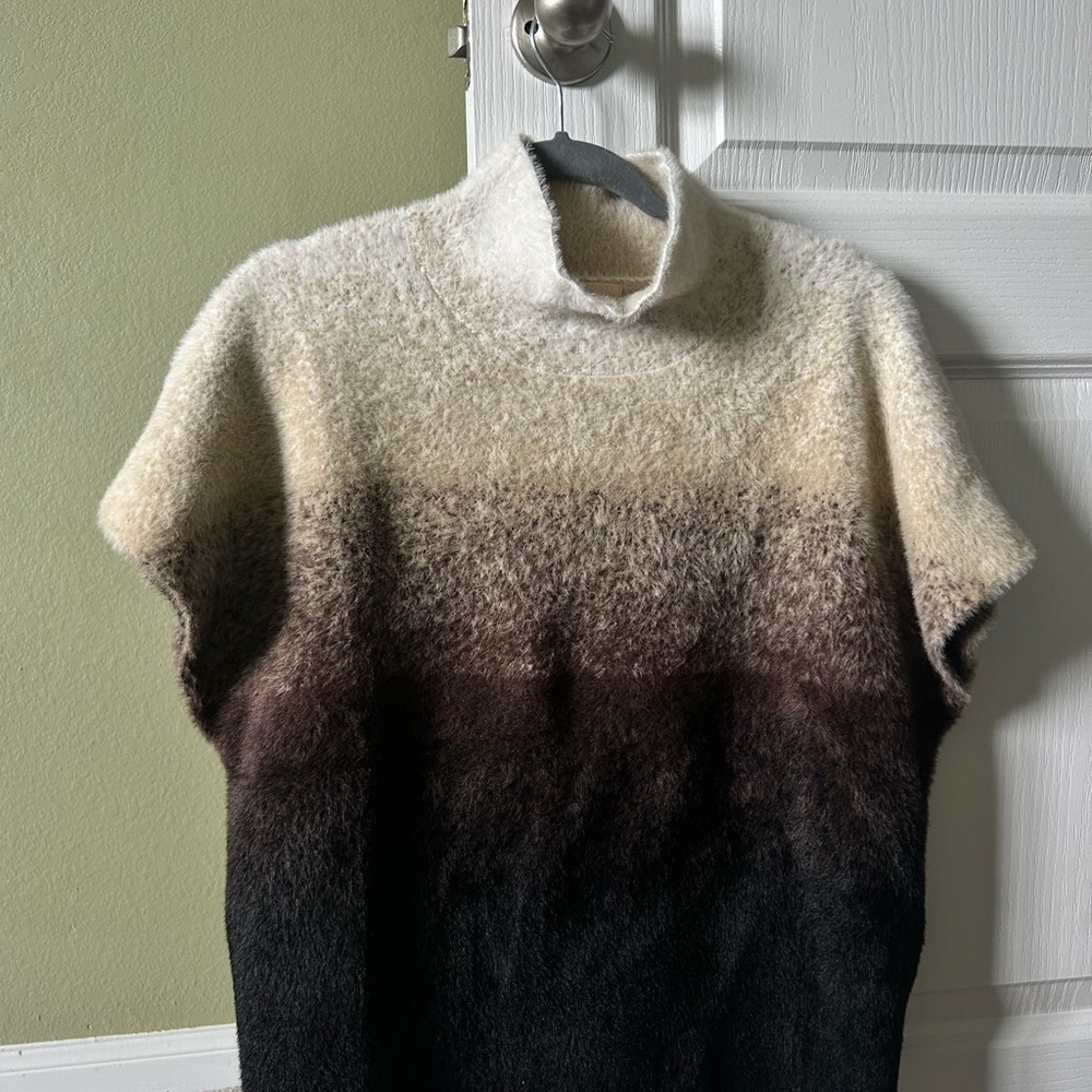 Elan Cream and Black Cowl Neck Sweater